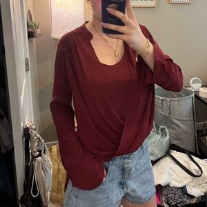 BCBGMaxAzria Deep Red elegant blouse